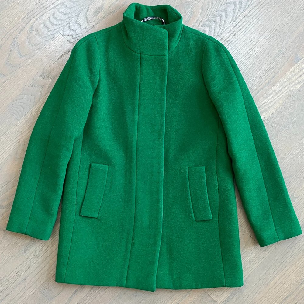 Green J. Crew Factory City Coat